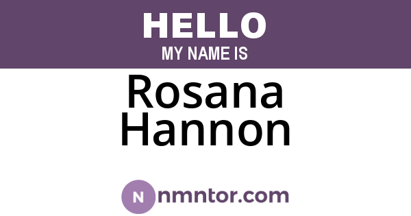Rosana Hannon