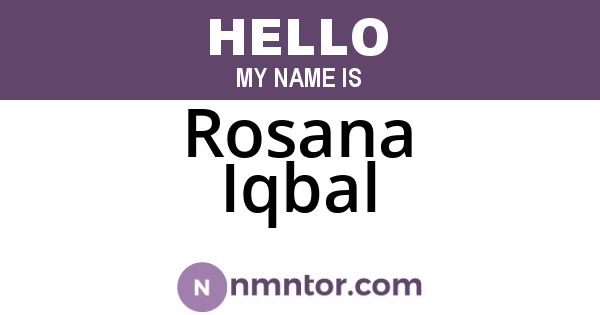 Rosana Iqbal