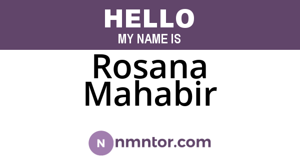Rosana Mahabir
