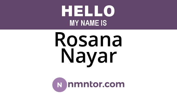 Rosana Nayar