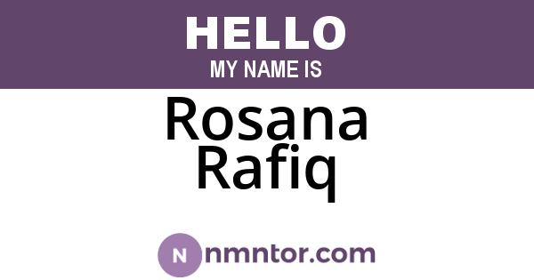 Rosana Rafiq