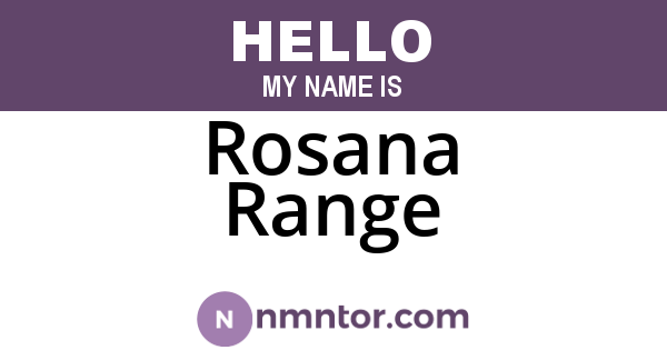 Rosana Range