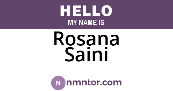 Rosana Saini