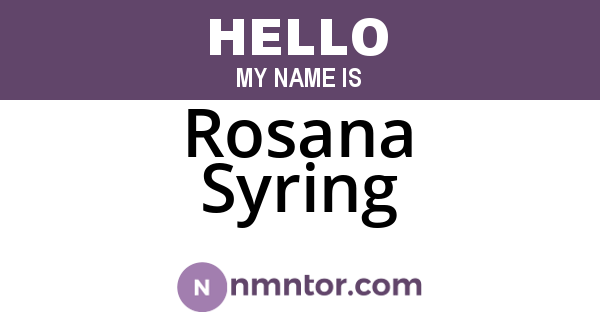 Rosana Syring