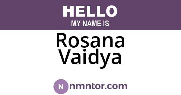 Rosana Vaidya