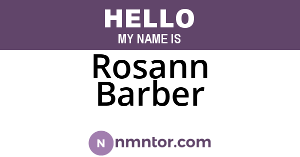 Rosann Barber