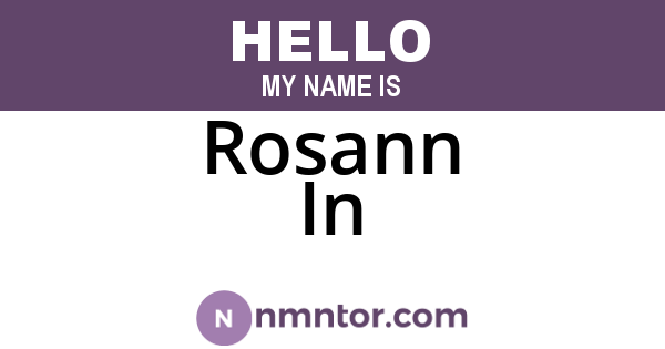 Rosann In