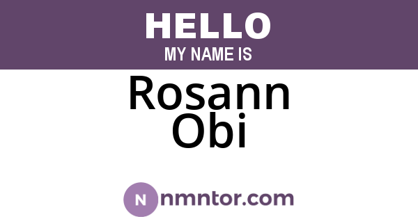 Rosann Obi