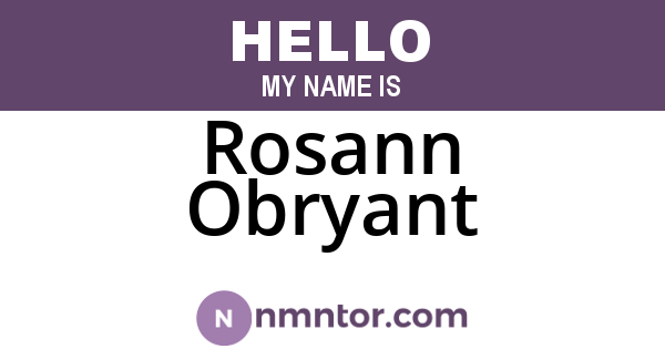 Rosann Obryant