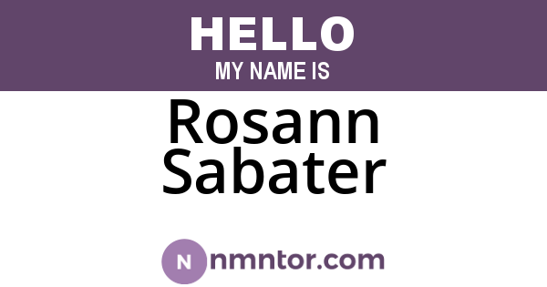 Rosann Sabater