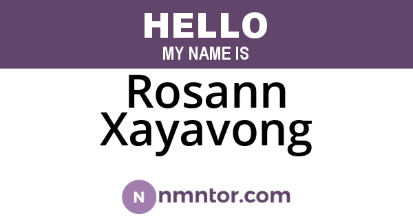Rosann Xayavong