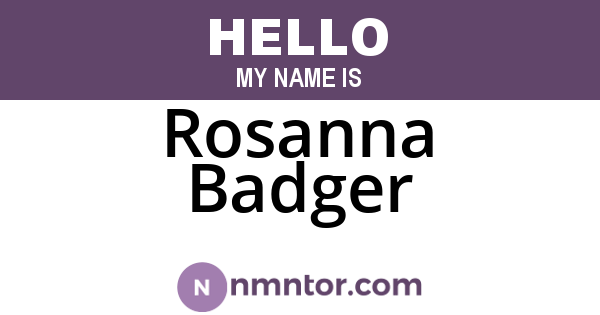 Rosanna Badger