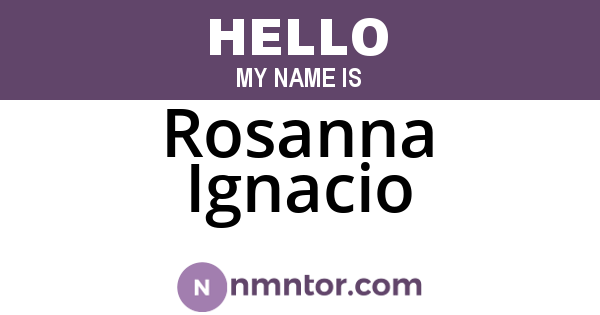 Rosanna Ignacio