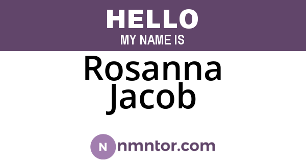 Rosanna Jacob