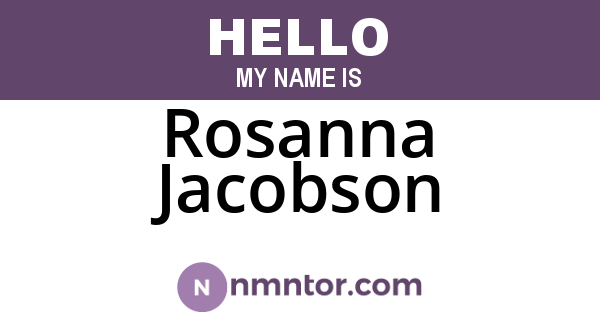 Rosanna Jacobson