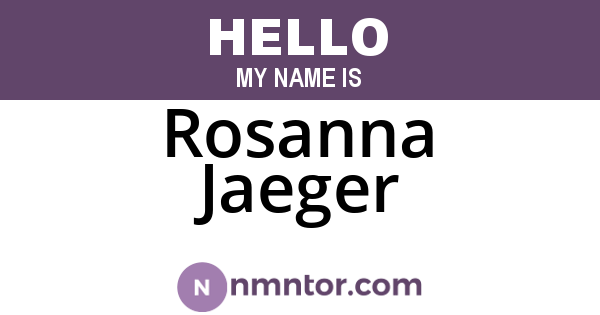 Rosanna Jaeger