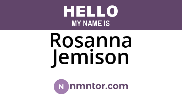 Rosanna Jemison