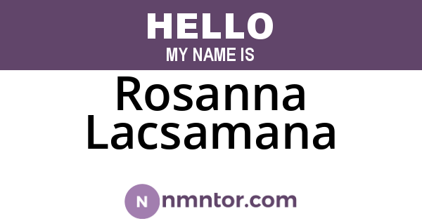 Rosanna Lacsamana