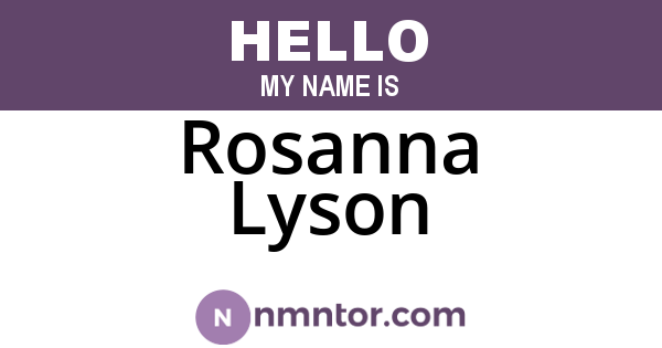 Rosanna Lyson