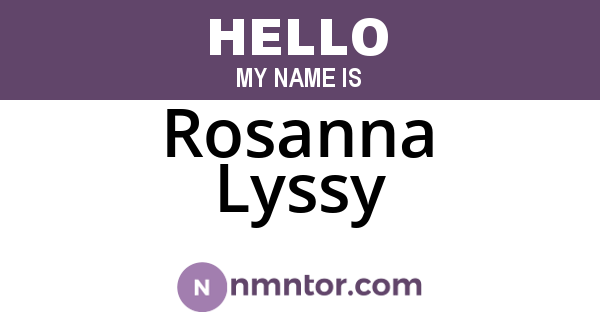 Rosanna Lyssy