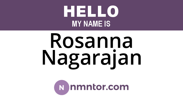 Rosanna Nagarajan