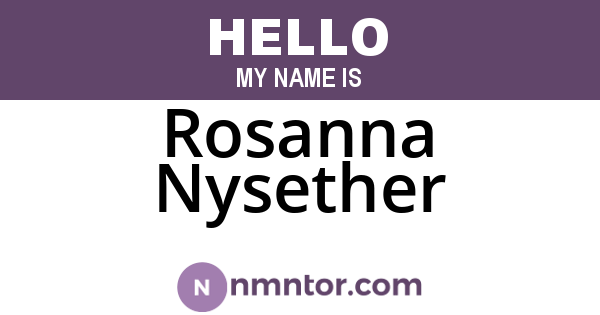 Rosanna Nysether