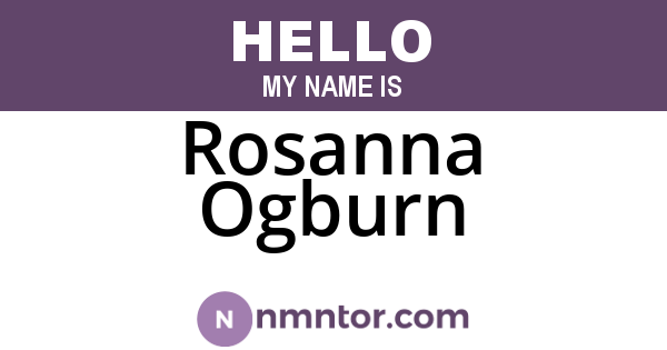 Rosanna Ogburn