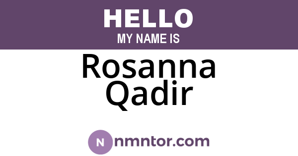 Rosanna Qadir