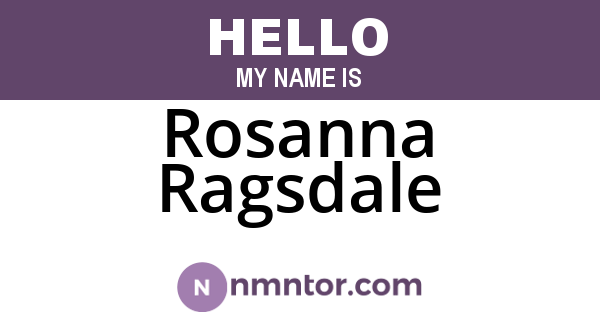 Rosanna Ragsdale