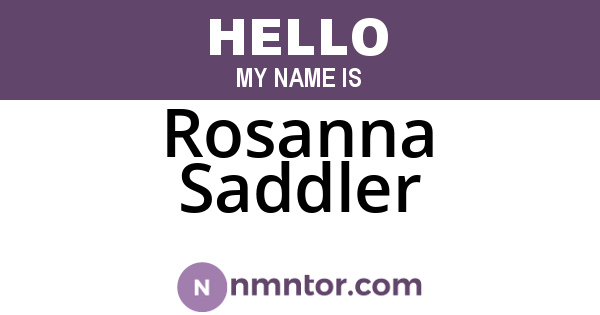 Rosanna Saddler