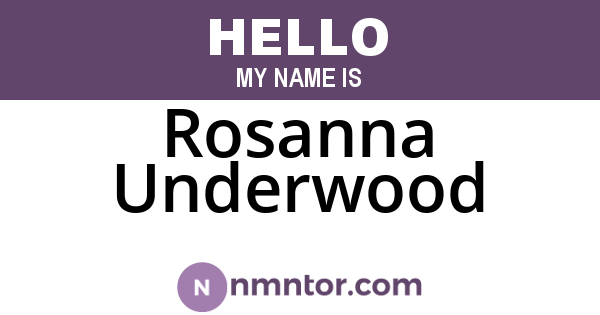 Rosanna Underwood