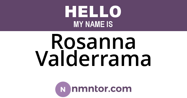 Rosanna Valderrama