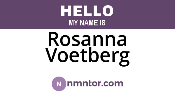 Rosanna Voetberg