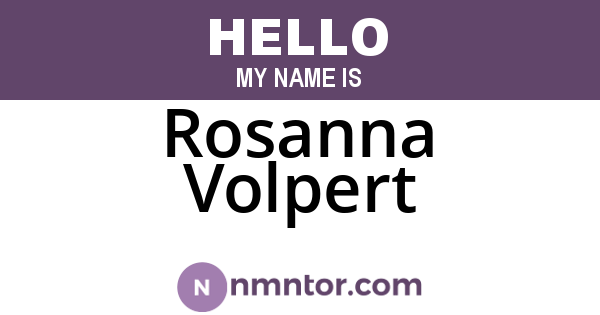 Rosanna Volpert