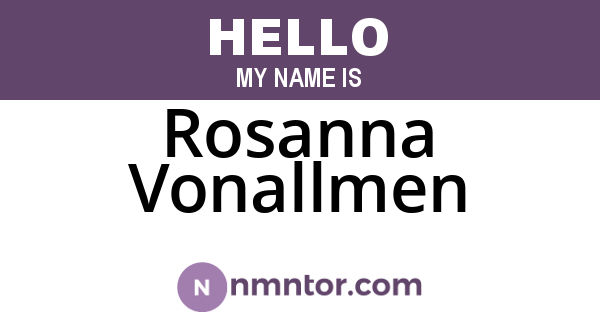 Rosanna Vonallmen