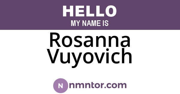 Rosanna Vuyovich