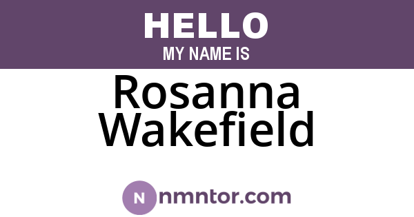 Rosanna Wakefield