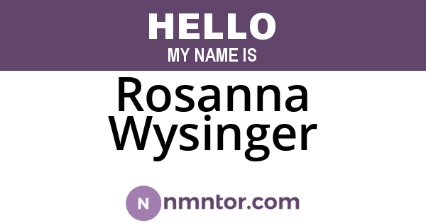 Rosanna Wysinger
