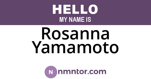 Rosanna Yamamoto