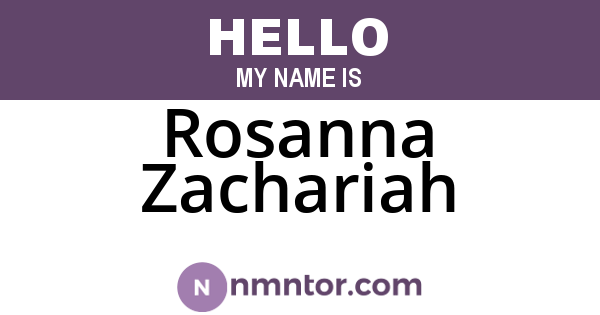 Rosanna Zachariah