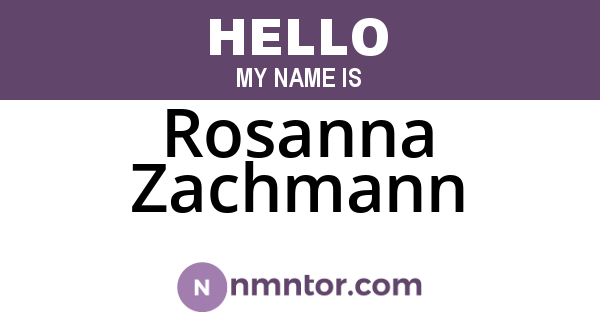 Rosanna Zachmann