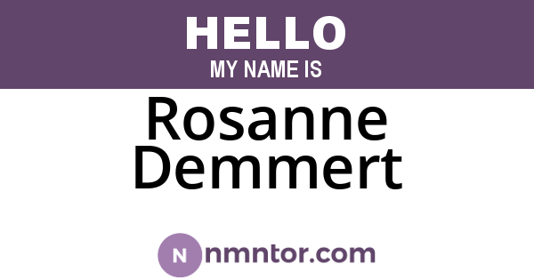Rosanne Demmert