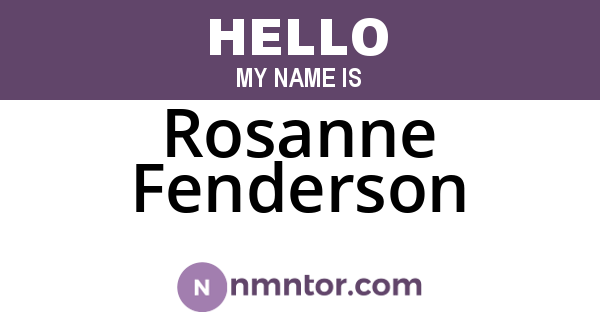 Rosanne Fenderson