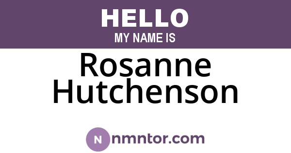 Rosanne Hutchenson