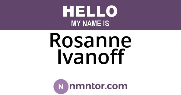Rosanne Ivanoff