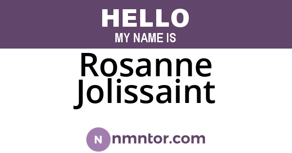 Rosanne Jolissaint