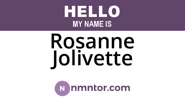 Rosanne Jolivette