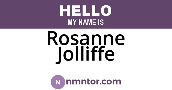 Rosanne Jolliffe