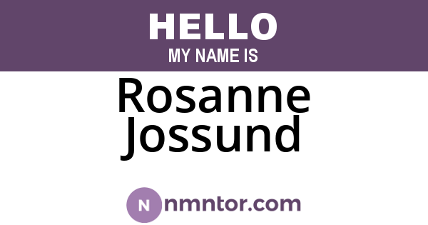 Rosanne Jossund