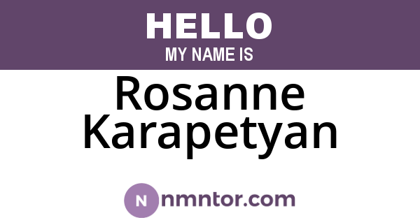 Rosanne Karapetyan